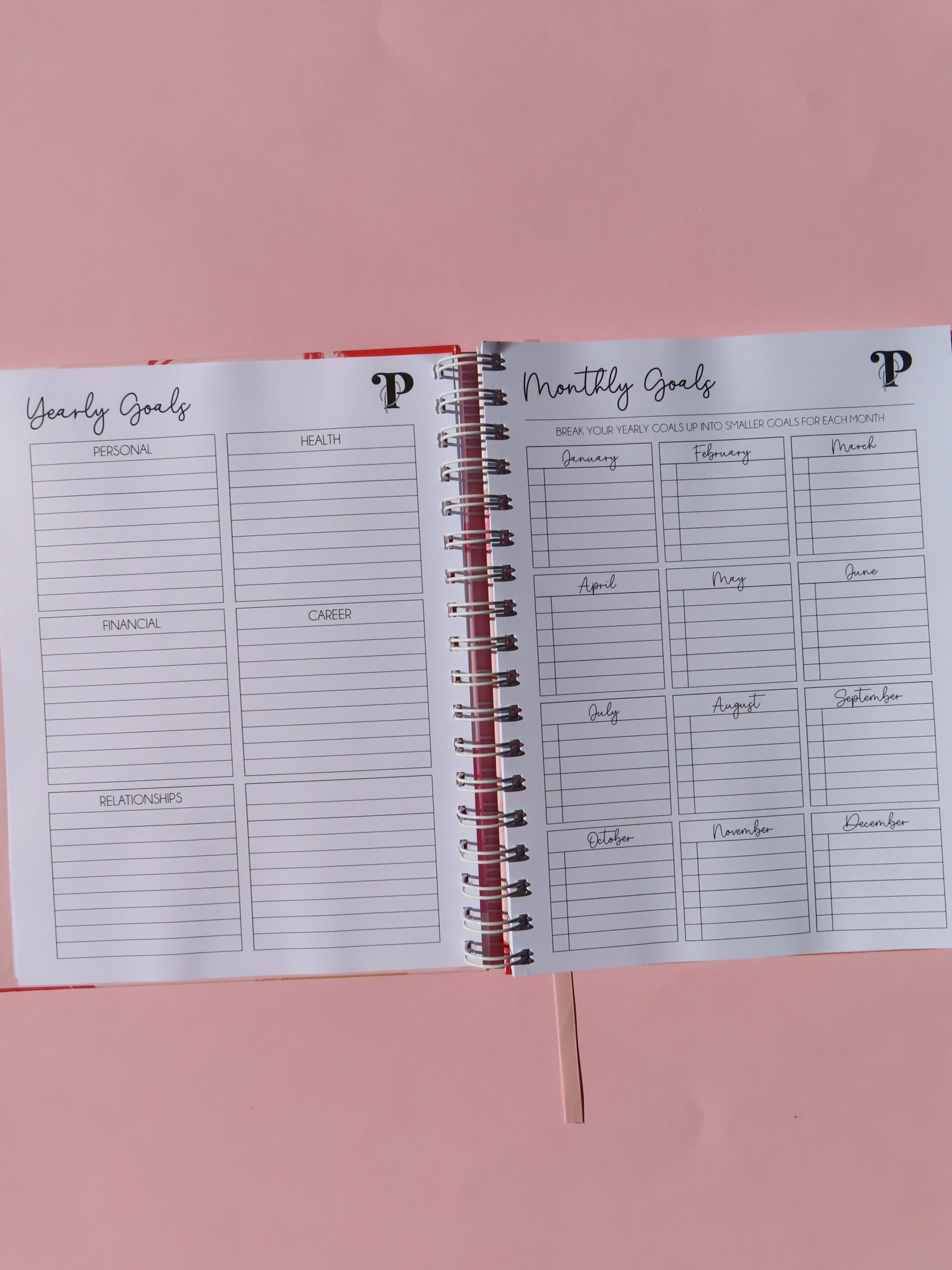 Yearly goals and monthly goals