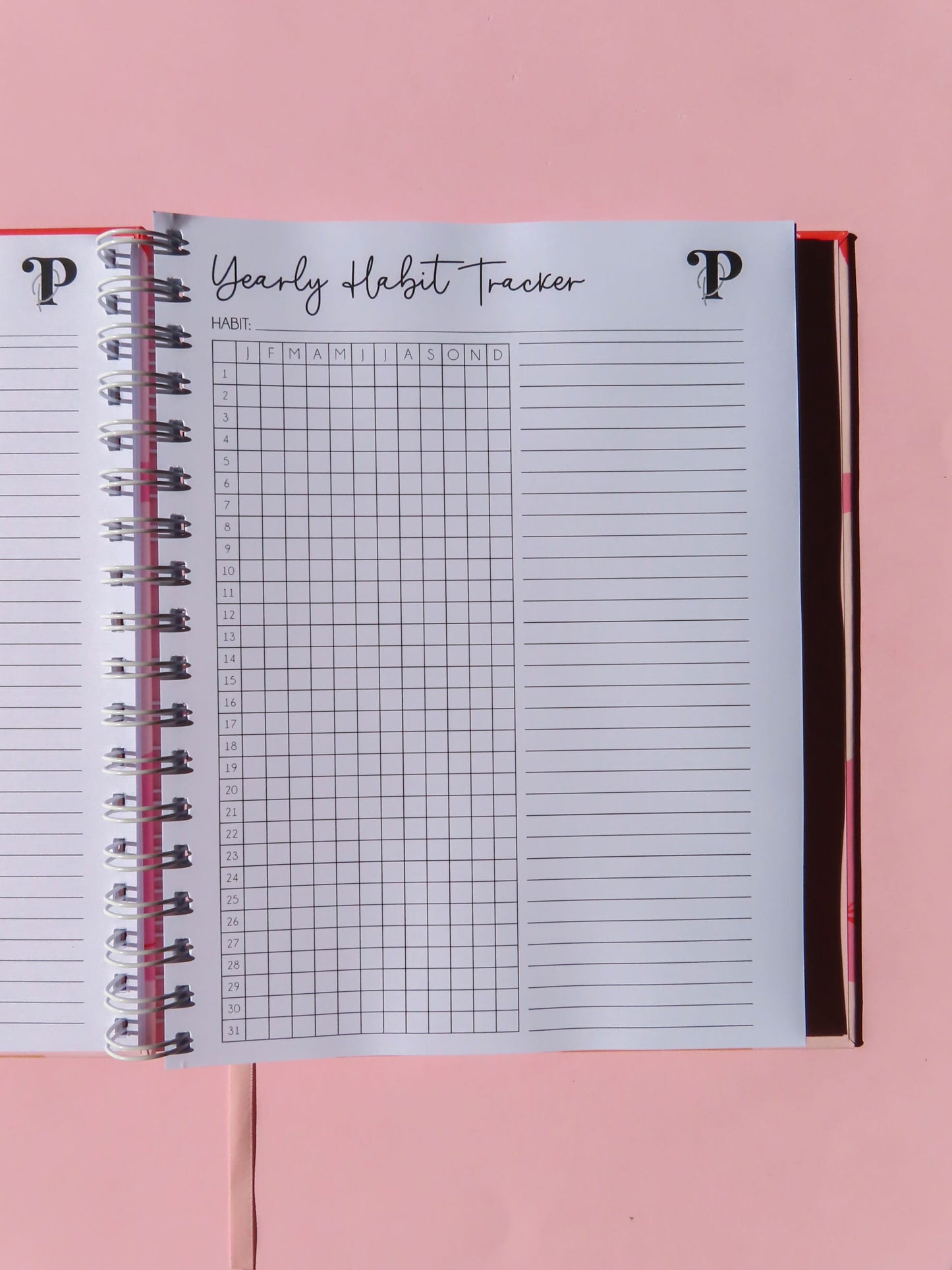 Yearly habit tracker