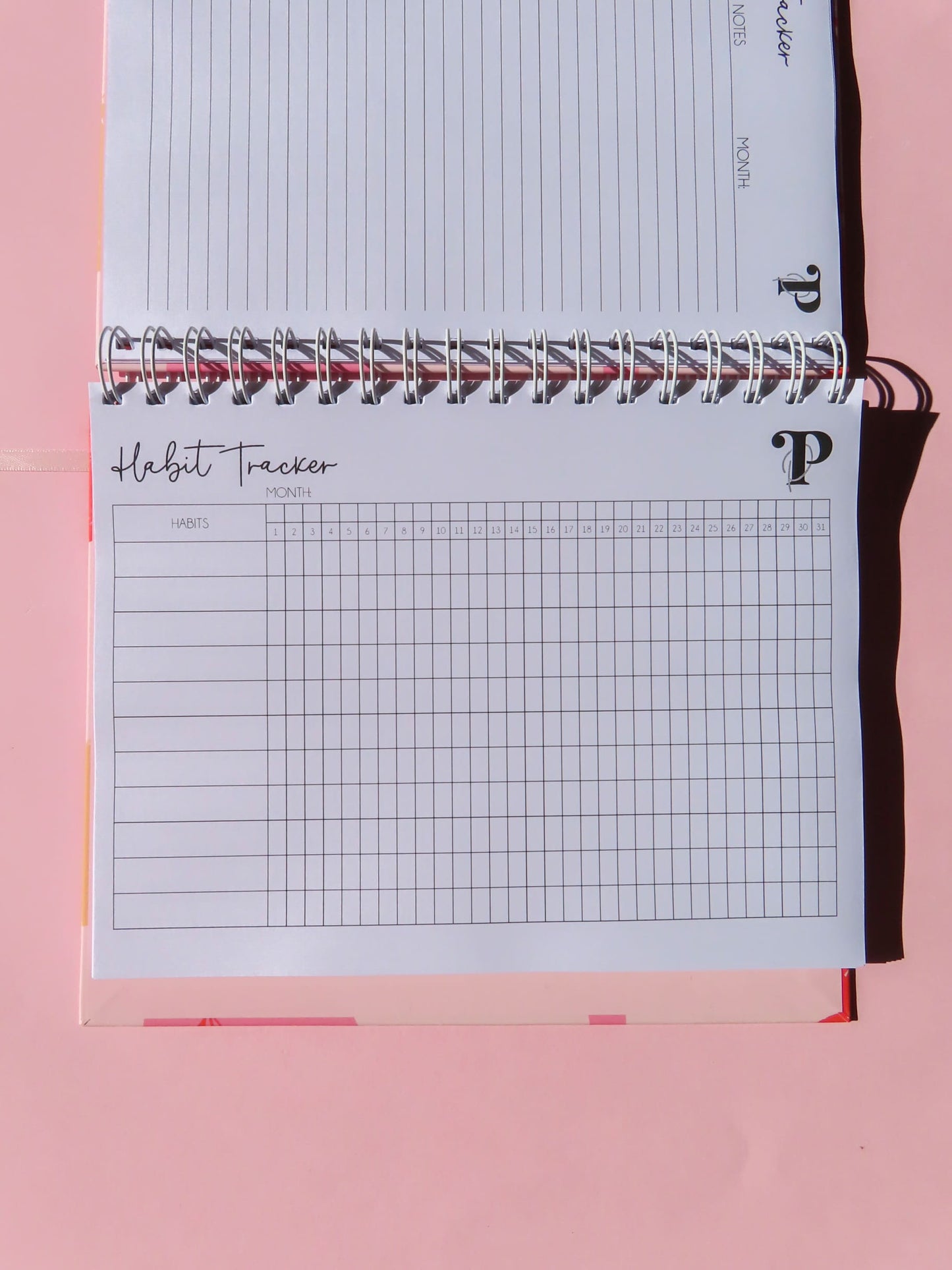 Monthly habit tracker