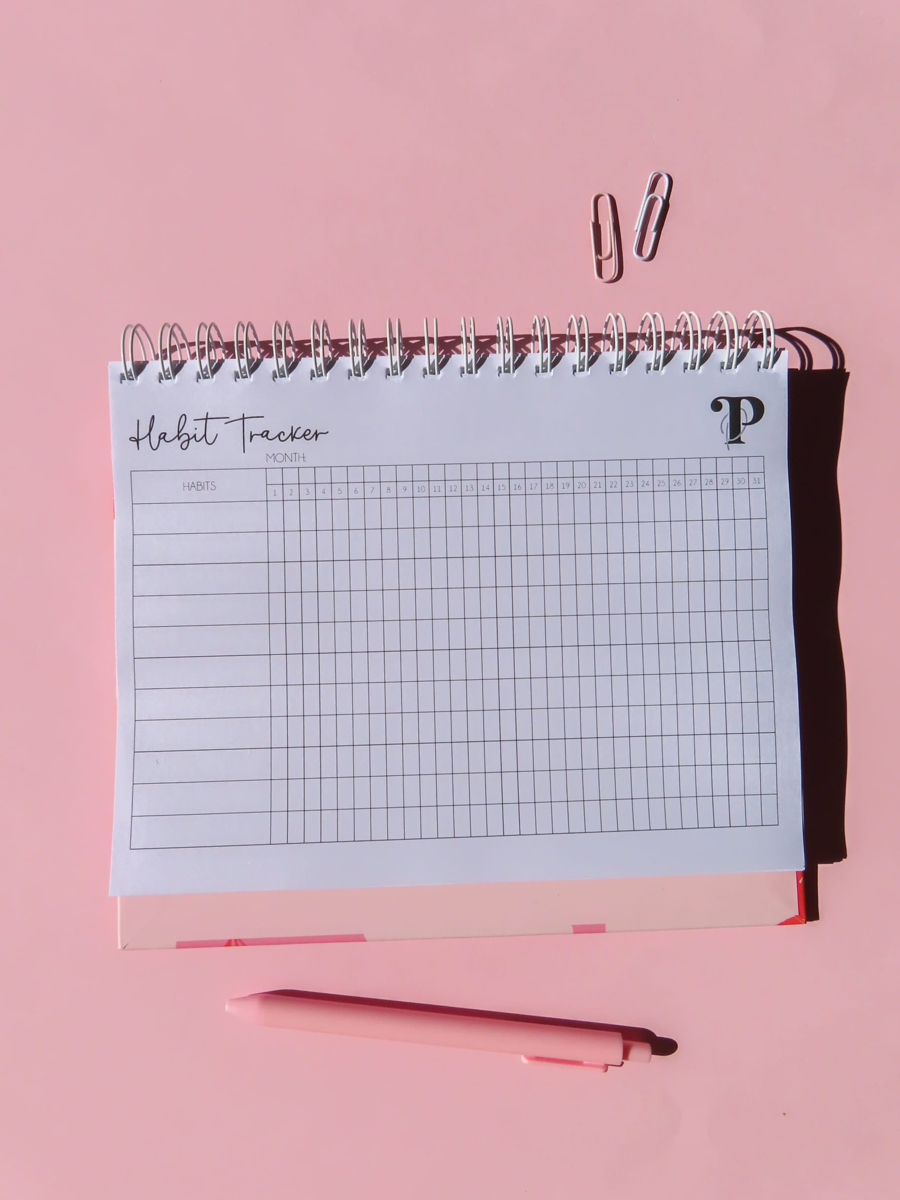 Monthly habit tracker