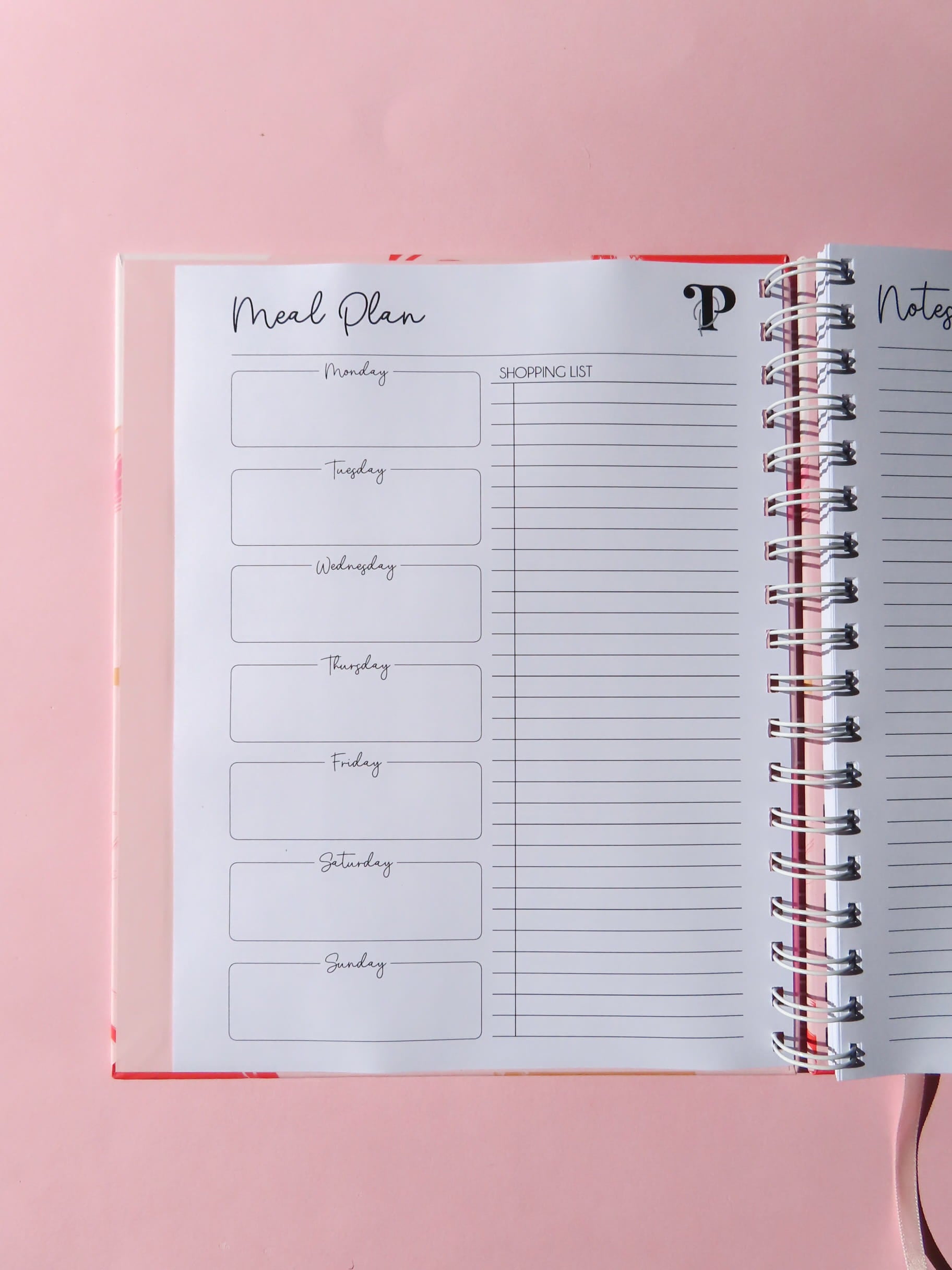 Weekly meal planner and shopping list