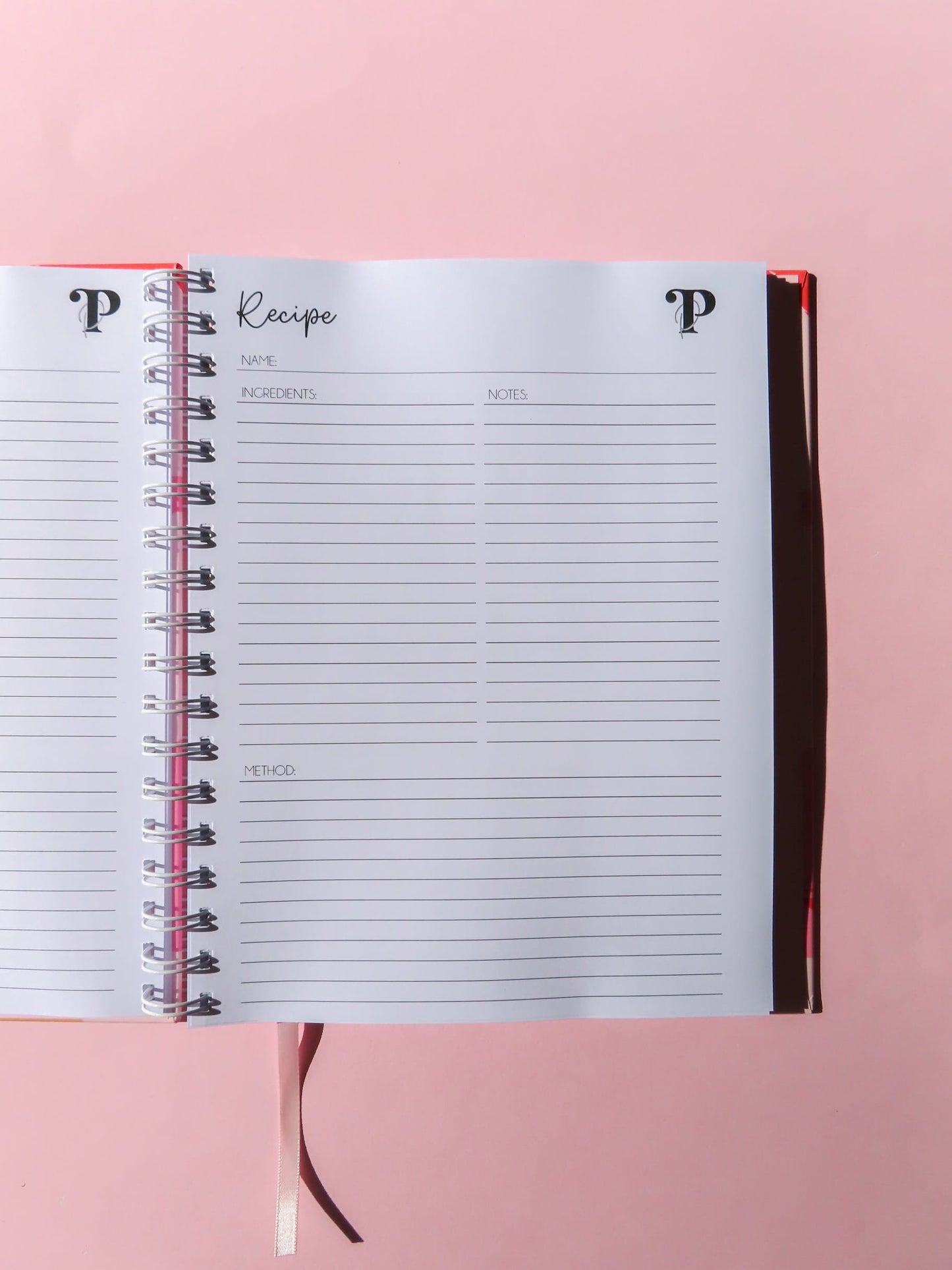 Recipe blank recipe notebook