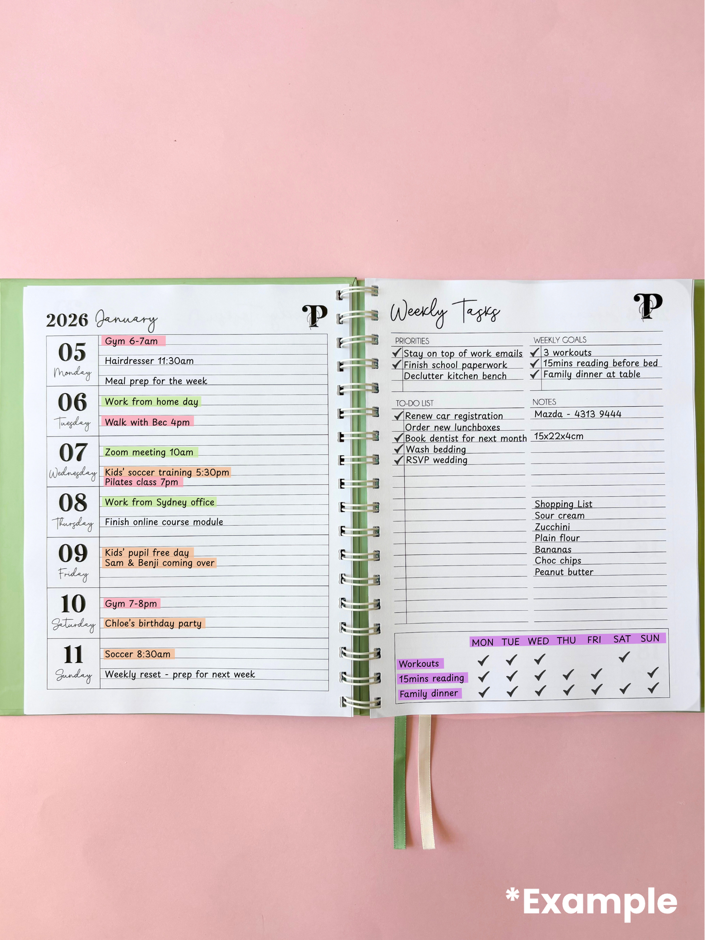 Custom Weekly Planner