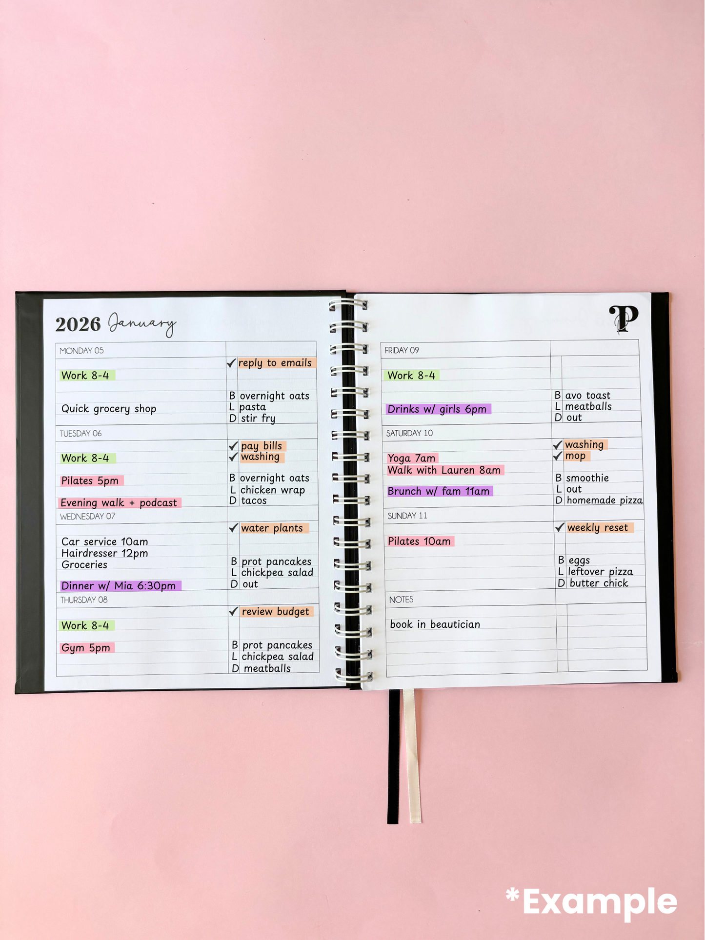 Custom Weekly Planner