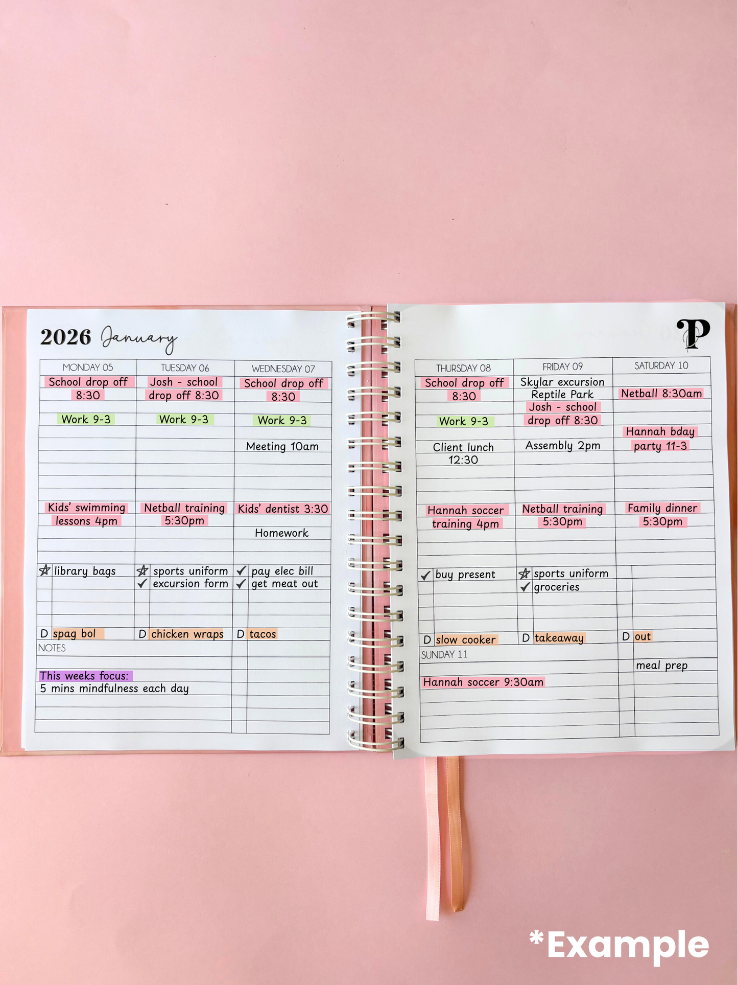 Custom Weekly Planner